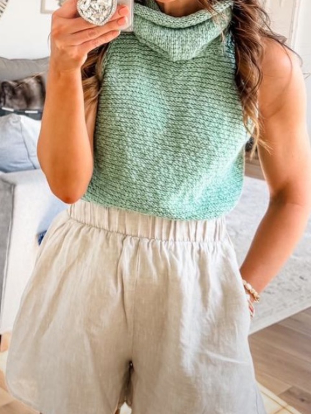 By Together Mint Green Sleeveless Turtleneck Top🚌